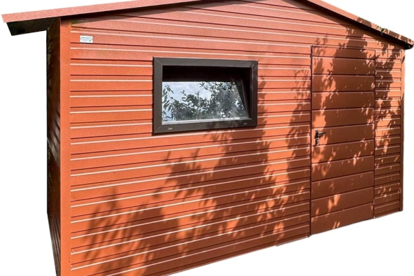 Ogłoszenie - Schowek - domek ogrodowy 3,2x2 - drzwi - okno - jasny brąz - dach dwuspadowy - rynna ID475. Zdjęcie 1