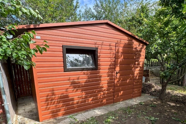 Ogłoszenie - Schowek - domek ogrodowy 3,2x2 - drzwi - okno - jasny brąz - dach dwuspadowy - rynna ID475. Zdjęcie 5