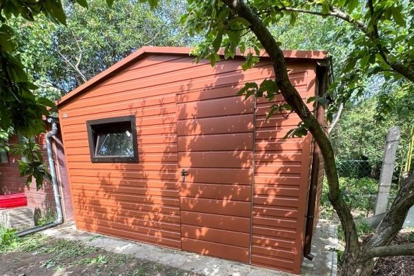 Ogłoszenie - Schowek - domek ogrodowy 3,2x2 - drzwi - okno - jasny brąz - dach dwuspadowy - rynna ID475. Zdjęcie 3
