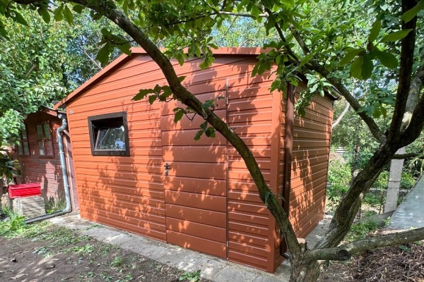 Ogłoszenie - Schowek - domek ogrodowy 3,2x2 - drzwi - okno - jasny brąz - dach dwuspadowy - rynna ID475. Zdjęcie 4