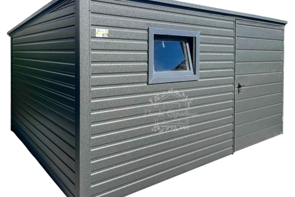 Ogłoszenie - Schowek - domek ogrodowy 3x3m - drzwi - okno - antracyt - dach spad w tył ID1132. Zdjęcie 1