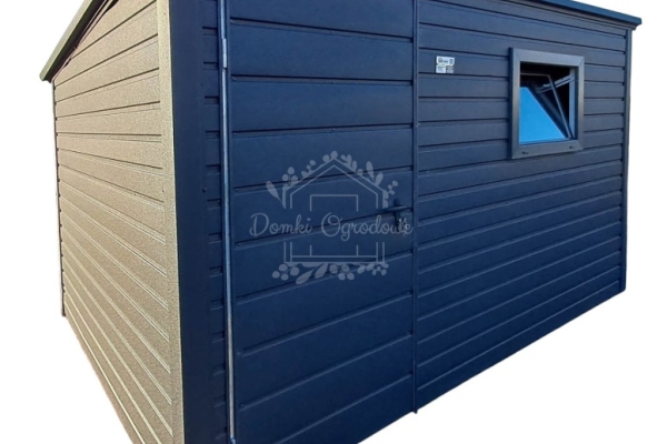 Ogłoszenie - Schowek - domek ogrodowy 3,5x2,5m - Drzwi - okno - antyracyt - dach spad w tył ID969. Zdjęcie 1