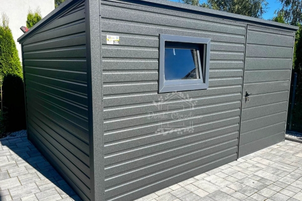 Ogłoszenie - Schowek - domek ogrodowy 3x3m - drzwi - okno - antracyt - dach spad w tył ID1132. Zdjęcie 2