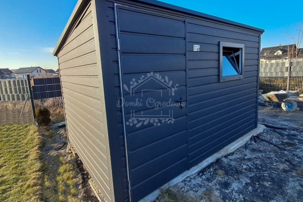Ogłoszenie - Schowek - domek ogrodowy 3,5x2,5m - Drzwi - okno - antyracyt - dach spad w tył ID969. Zdjęcie 2