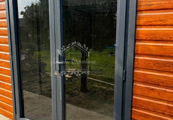 Ogłoszenie - Schowek - domek ogrodowy 4x3m - wiata 1,5m - drzwi - drzwi szklane PCV - złoty dąb - drewnopodobny - antracyt -  ID1135. Zdjęcie 3