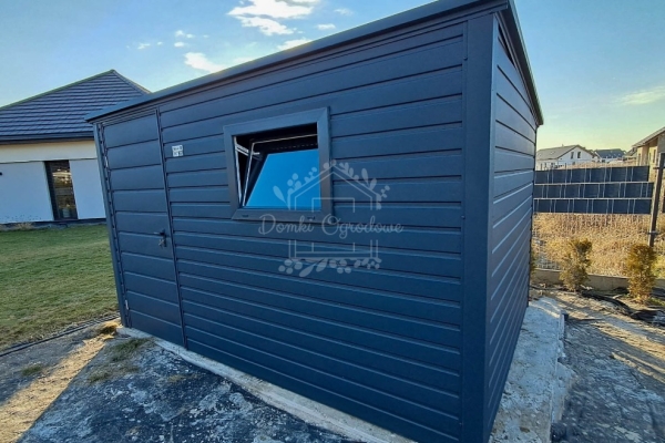 Ogłoszenie - Schowek - domek ogrodowy 3,5x2,5m - Drzwi - okno - antyracyt - dach spad w tył ID969. Zdjęcie 3