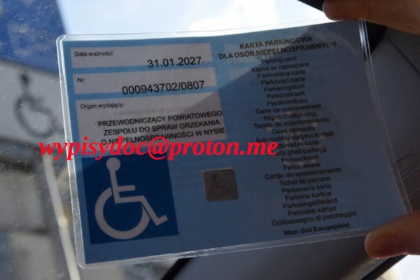 Ogłoszenie - !HIT! Karta parkingowa osoby niepełnosprawnej. Oryginał tylko u mnie!. Zdjęcie 1