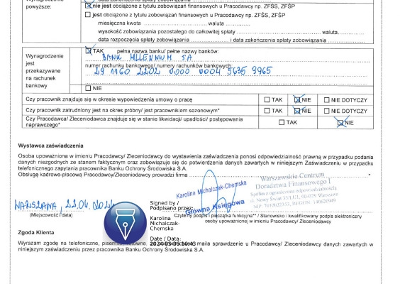 Ogłoszenie - Zaświadczenie o Zatrudnieniu i Zarobkach. Zdjęcie 2
