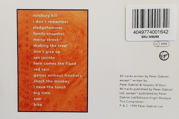 Ogłoszenie - Polecam Wspaniały Album CD PETER GABRIEL Ex GENESIS Album Shaking The Tree. Zdjęcie 2