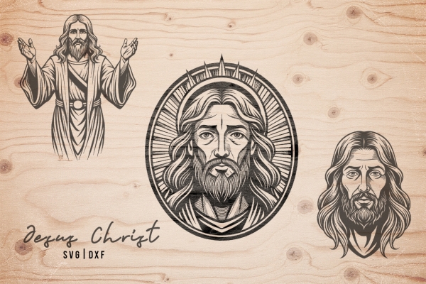 Ogłoszenie - Kliparty wektorowe SVG „Jezus” – 23 pliki do piaskowania, grawerowania i DIY | Artesis. Zdjęcie 3
