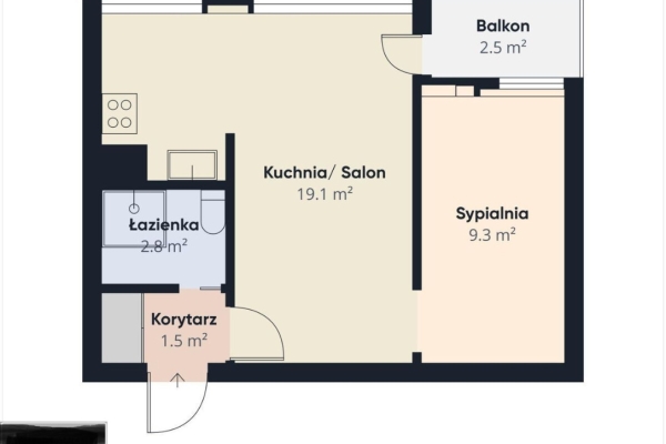 Ogłoszenie - 2pok, 35met, Okolice Borowskiej BALKON/PIWNICA/WINDA (Wrocław). Zdjęcie 6