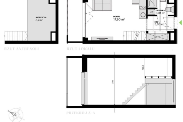 Ogłoszenie - 1pok, 33met, Okolice Narutowicza ANTRESOLA/BALKON (Wrocław). Zdjęcie 6