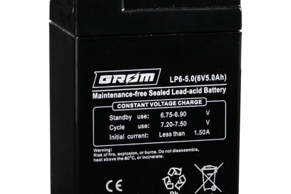 Ogłoszenie - Akumulator GROM LP6-5.0 5.0Ah 6V. Zdjęcie 1