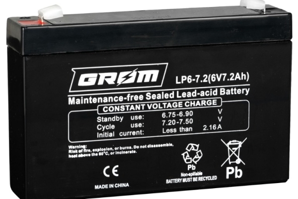 Ogłoszenie - Akumulator GROM LP6-7.2 7.2Ah 6V. Zdjęcie 1