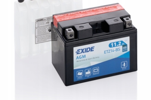 Ogłoszenie - Akumulator motocyklowy EXIDE ETZ14-BS YTZ14-BS 12V 11,2Ah 205A EN L+. Zdjęcie 1