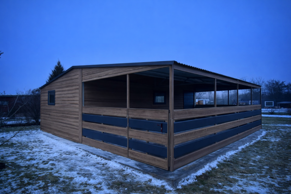 Ogłoszenie - Domek ogrodowy 4x5m z tarasem 3×5m Winchester + Grafit PREMIUM. Zdjęcie 2