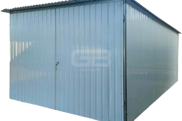 Ogłoszenie - Garaż blaszany 3x5 wolnostojący - brama dwuskrzdłowa - biały - spad w tył GB146. Zdjęcie 1