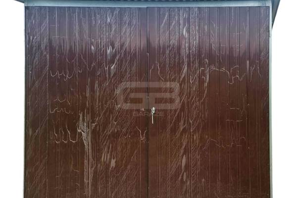 Ogłoszenie - Garaż blaszany 3x5m wolnostojący - brama - ciemny brąz - spad w tył GB148. Zdjęcie 1