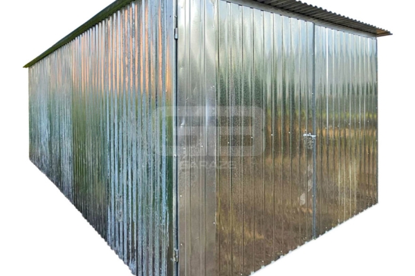 Ogłoszenie - Garaż blaszany 3×5 m – II gatunek – idealny na budowę – wolnostojący – brama – dach jednospadowy GB117. Zdjęcie 1