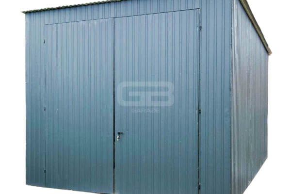 Ogłoszenie - Garaż Blaszany - 4x6m - Brama Dwuskrzydłowa  - Antracyt - Dach spad w tył GB128. Zdjęcie 1