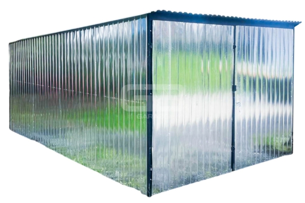 Ogłoszenie - Garaż Blaszany - 3x5m - Brama Dwuskrzydłowa - Ocynk - Dach spad w tył GB129. Zdjęcie 1