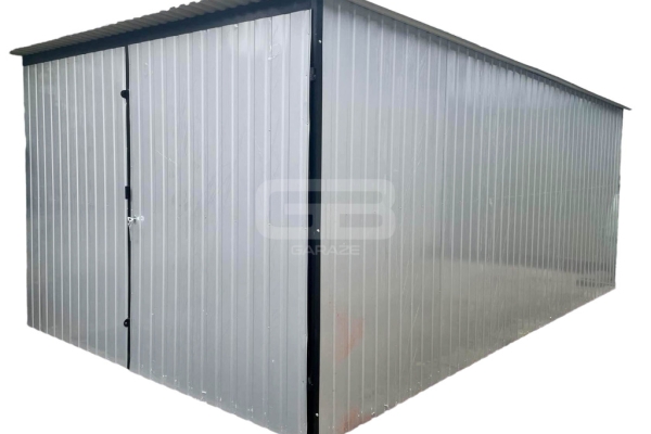 Ogłoszenie - Garaż blaszany 3x5 Brama dwuskrzydłowa - biały - spad w tył GB140. Zdjęcie 1