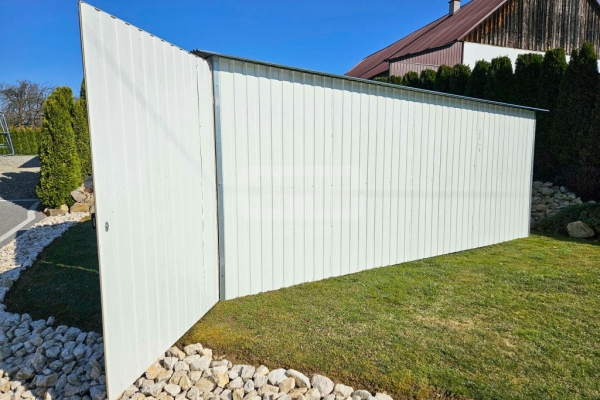 Ogłoszenie - Garaż blaszany 3x5 wolnostojący  - brama dwuskrzdłowa - biały - spad w tył GB143. Zdjęcie 5