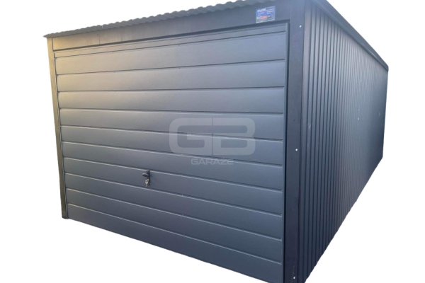 Ogłoszenie - Garaż blaszany 3x7 brama uchylna - okno PCV - antracyt Dach spad w tył GB157. Zdjęcie 1