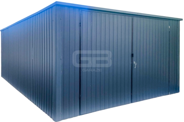 Ogłoszenie - Garaż blaszany 4x5m Brama dwuskrzydłowa - antracyt - dach spad w tył GB163. Zdjęcie 1