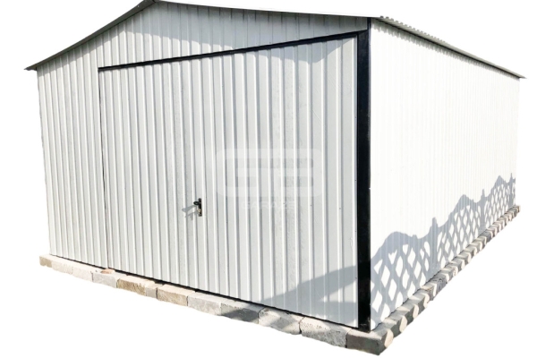 Ogłoszenie - Garaż blaszany 4x6 Brama uchylna Biały - wolnostojący GB169. Zdjęcie 1