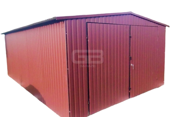 Ogłoszenie - Garaż blaszany 4x7 Brama Brąz Dach dwuspadowy - wolnostojący GB171. Zdjęcie 1