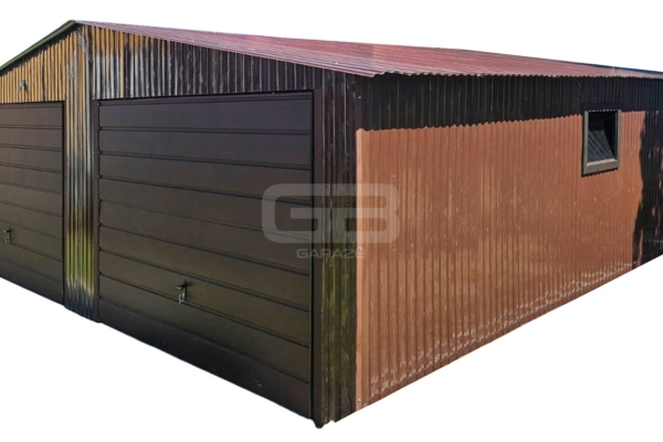 Ogłoszenie - Garaż blaszany 8x6m dwuspadowy 2x brama uchylna okno GB185. Zdjęcie 1