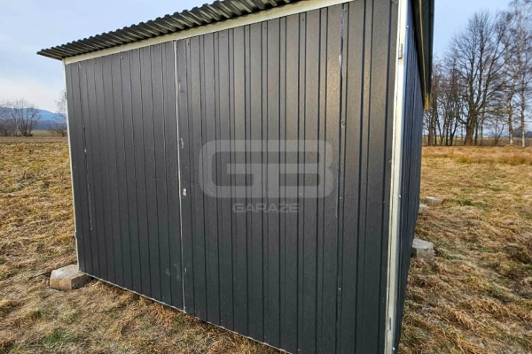 Ogłoszenie - Blaszak 3×5 m II gat – garaż na budowę – konstrukcja wolnostojąca – brama – spad dachu do tyłu GB101. Zdjęcie 3