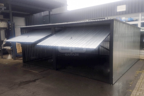 Ogłoszenie - Garaż blaszany 6x5 2x Brama uchylna ocynk  spad w tył GB177. Zdjęcie 2