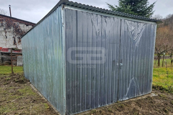 Ogłoszenie - Blaszany garaż 3×5 m II gat – garaż budowlany – wolnostojący – brama – dach spad w tył GB106. Zdjęcie 5