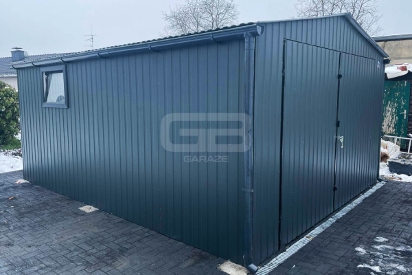 Ogłoszenie - Garaż blaszany 4x5 Brama + okno Antracyt  Dach dwuspadowy GB161. Zdjęcie 6