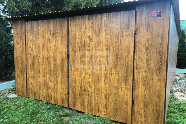 Ogłoszenie - Garaż blaszany 4x6 Brama dwuskrzydłowa Drewnopodobny Dach spad w tył GB168. Zdjęcie 3