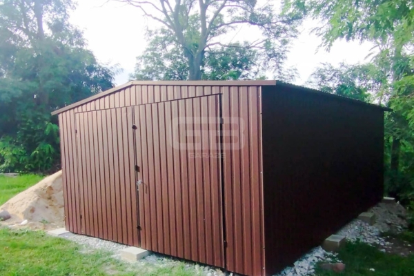 Ogłoszenie - Garaż blaszany 4x7 Brama Brąz Dach dwuspadowy - wolnostojący GB171. Zdjęcie 3