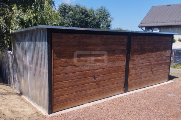 Ogłoszenie - Garaż blaszany 6x6 2x Brama + drzwi + 2x okno - ocynk - spad w tył -  pod ocieplenie GB179. Zdjęcie 5