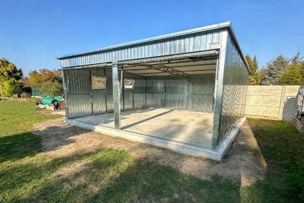 Ogłoszenie - Garaż blaszany 6x6m - 2x brama uchylna - 2x okno - drzwi - ocynk - dach spad w tył GB181. Zdjęcie 3