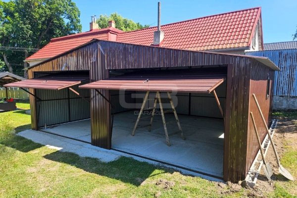 Ogłoszenie - Garaż blaszany 8x6m dwuspadowy 2x brama uchylna okno GB185. Zdjęcie 4