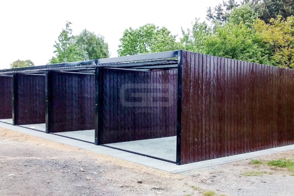 Ogłoszenie - Garaż blaszany 18x5 - Brama uchylna - Ciemny brąz  - Dach spad w tył GB187. Zdjęcie 3