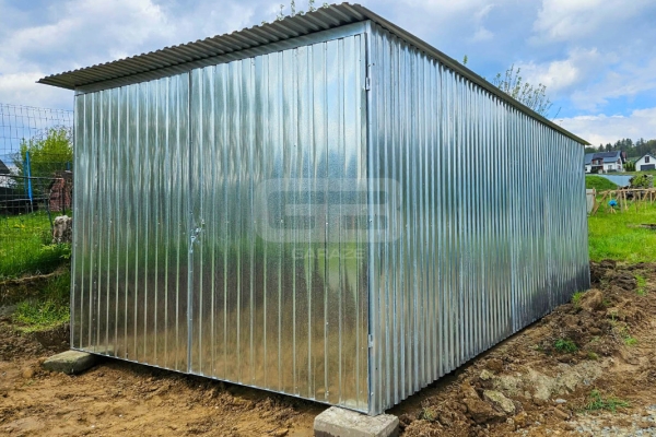 Ogłoszenie - Garaż blaszany 3×5 m II klasa – na budowę – wolnostojący – brama wjazdowa – spad dachu w tył GB120. Zdjęcie 3