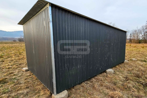 Ogłoszenie - Garaż blaszany 3x5m II gat - blaszak na budowę - wolnostojący - brama - dach spad w tył GB121. Zdjęcie 3