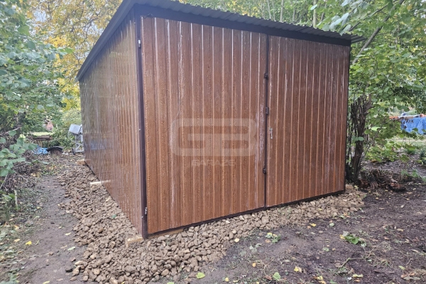 Ogłoszenie - Garaż blaszany 3x4 Brama - ciemny orzech - drewnopodobny Dach spad w tył GB133. Zdjęcie 4