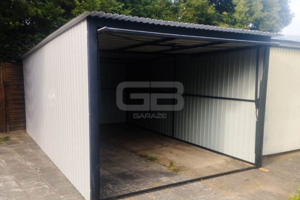 Ogłoszenie - Garaż blaszany 3x5 Brama - Biały  - Dach spad w tył GB138. Zdjęcie 4