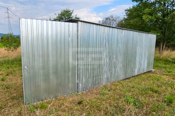 Ogłoszenie - Blaszany garaż 3×5 m II gat – garaż budowlany – wolnostojący – brama – dach spad w tył GB106. Zdjęcie 3