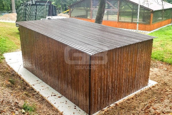 Ogłoszenie - Garaż blaszany 3x6 Brama dwuskrzydłowa - drewnopodobny - spad w tył GB151. Zdjęcie 6