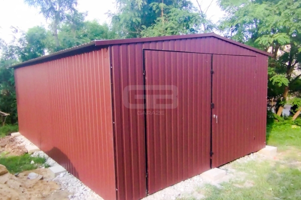 Ogłoszenie - Garaż blaszany 4x7 Brama Brąz Dach dwuspadowy - wolnostojący GB171. Zdjęcie 4