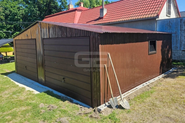 Ogłoszenie - Garaż blaszany 8x6m dwuspadowy 2x brama uchylna okno GB185. Zdjęcie 2